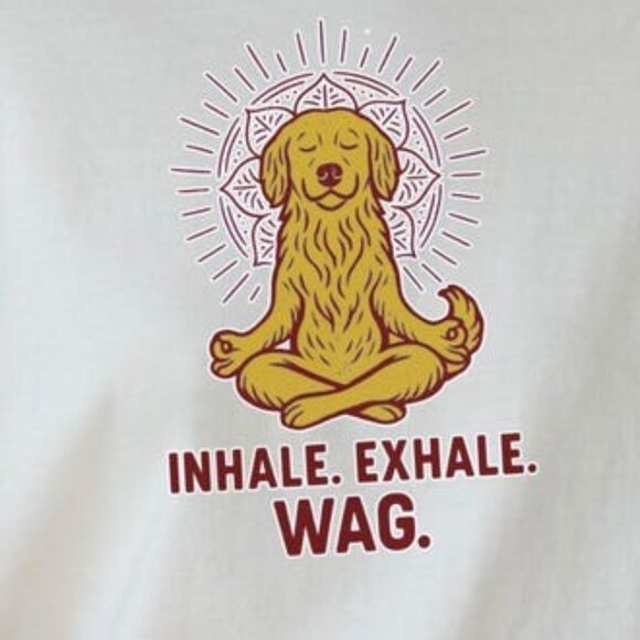 Funny Dog Shirt Golden Mindful Yoga Tee - Picture 2 of 4